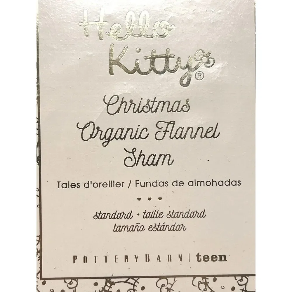 Pottery Barn Teen Hello Kitty Organic Flannel Christmas Sham STANDARD NWT